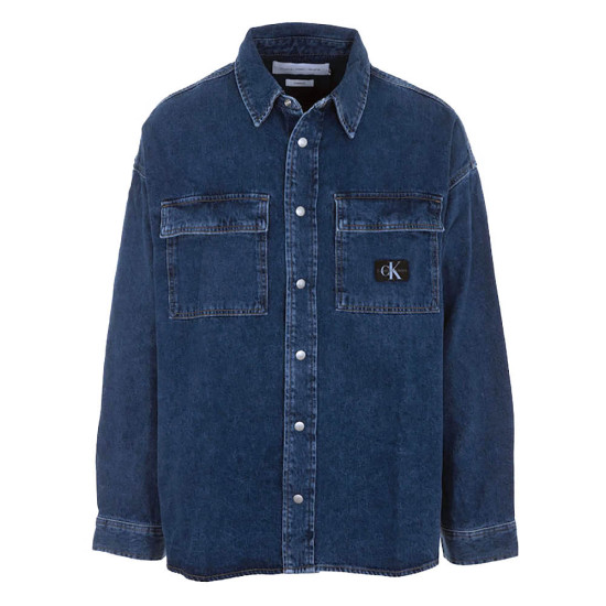 Calvin Klein Ανδρικό πουκάμισο Oversized Linear Denim Shirt